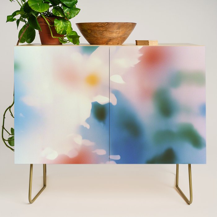 Dreamy Pastel Floral Blur with Soft Focus Aesthetic Credenza Gallery Image 1