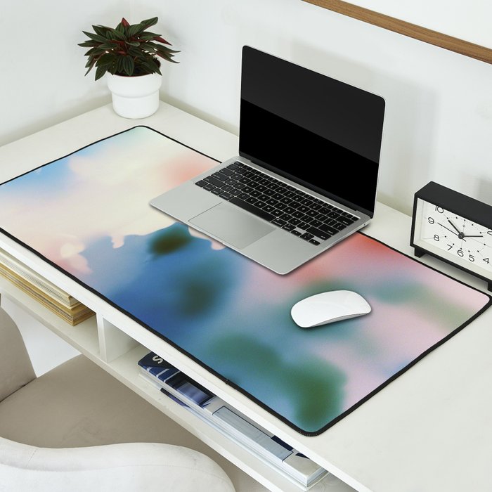 Dreamy Pastel Floral Blur with Soft Focus Aesthetic Desk Mat Gallery Image 2