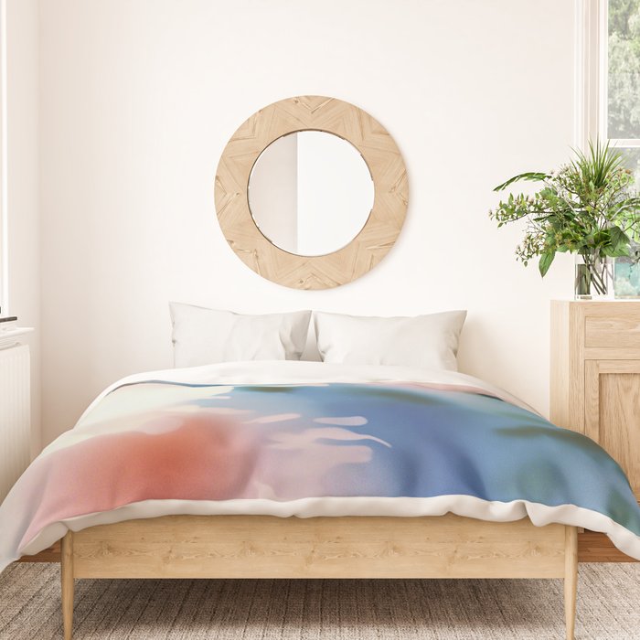 Dreamy Pastel Floral Blur with Soft Focus Aesthetic Duvet Cover Gallery Image 3
