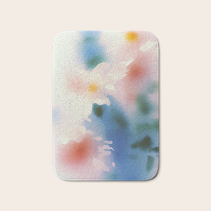 Dreamy Pastel Floral Blur with Soft Focus Aesthetic Bath Mat Gallery Image 1
