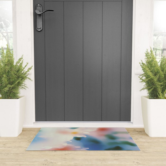 Dreamy Pastel Floral Blur with Soft Focus Aesthetic Welcome Mat Gallery Image 3