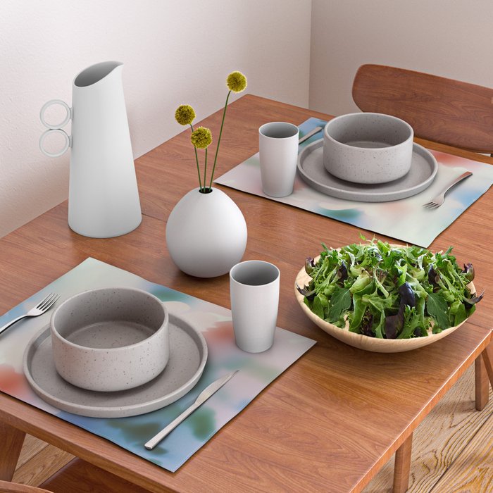 Dreamy Pastel Floral Blur with Soft Focus Aesthetic Placemat Gallery Image 2
