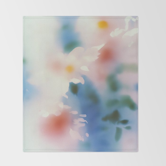 Dreamy Pastel Floral Blur with Soft Focus Aesthetic Throw Blanket Gallery Image 2