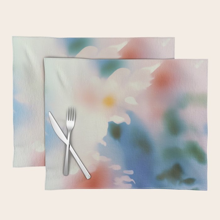 Dreamy Pastel Floral Blur with Soft Focus Aesthetic Placemat Gallery Image 1