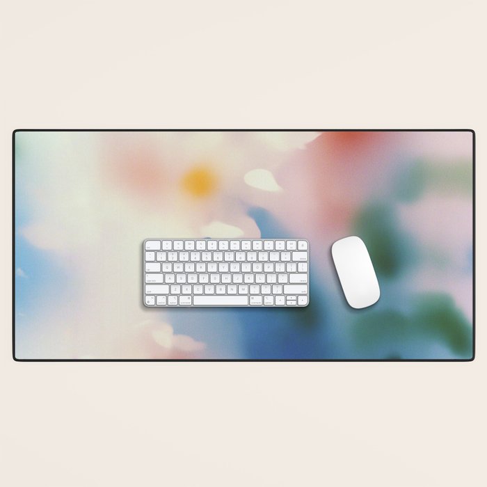 Dreamy Pastel Floral Blur with Soft Focus Aesthetic Desk Mat Gallery Image 1