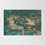 Flamingo Creek #flamingo #tropical #illustration Rug Gallery Image 2
