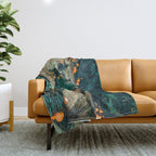 Flamingo Creek #flamingo #tropical #illustration Throw Blanket Gallery Image 1