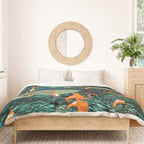 Flamingo Creek #flamingo #tropical #illustration Duvet Cover Gallery Image 3
