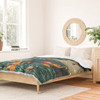 Flamingo Creek #flamingo #tropical #illustration Duvet Cover Gallery Image 2