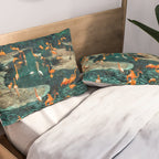 Flamingo Creek #flamingo #tropical #illustration Pillow Sham Gallery Image 2