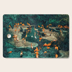 Flamingo Creek #flamingo #tropical #illustration Cutting Board Gallery Image 1