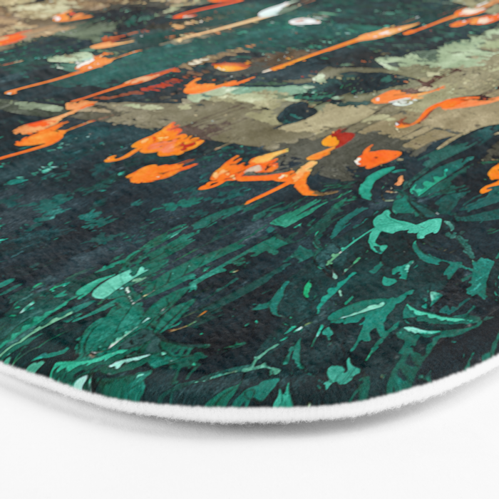 Flamingo Creek #flamingo #tropical #illustration Bath Mat Gallery Image 3
