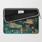 Flamingo Creek #flamingo #tropical #illustration Laptop Sleeve Gallery Image 2