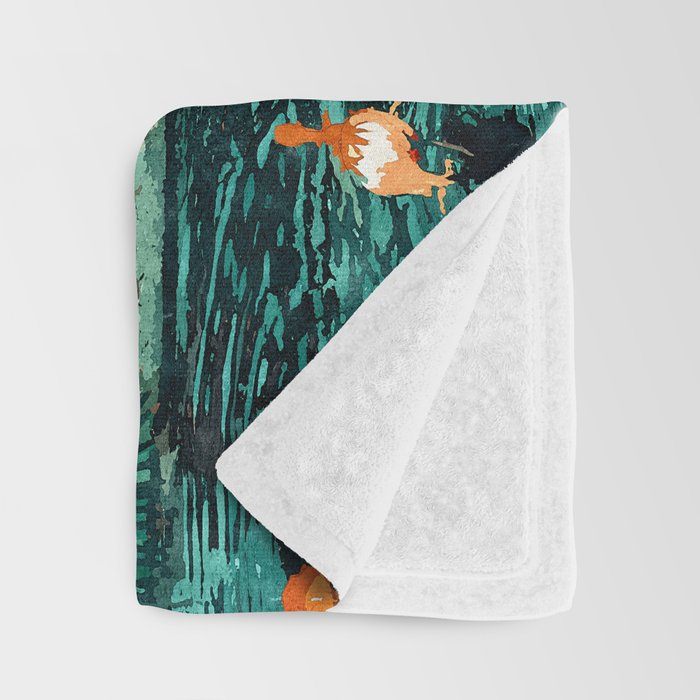 Flamingo Creek #flamingo #tropical #illustration Throw Blanket Gallery Image 3