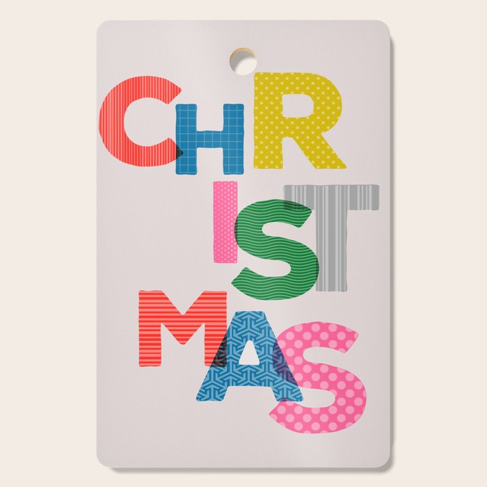 Christmas colorful typography Cutting Board Gallery Image 1