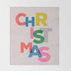 Christmas colorful typography Throw Blanket Gallery Image 2