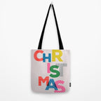 Christmas colorful typography Tote Bag Gallery Image 2