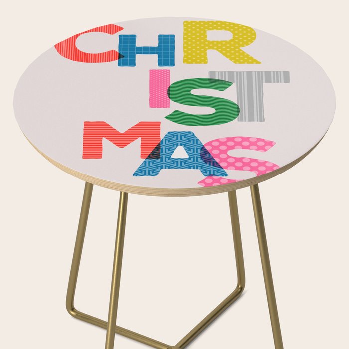 Christmas colorful typography Side Table Gallery Image 2