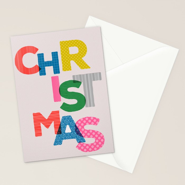 Christmas colorful typography Stationery Card Gallery Image 2