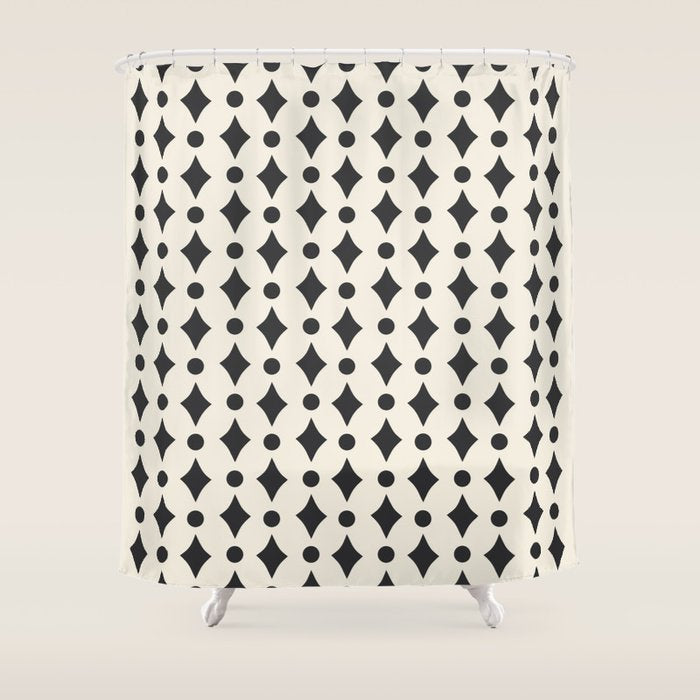 Vintage Jewels - Black Shower Curtain Gallery Image 1