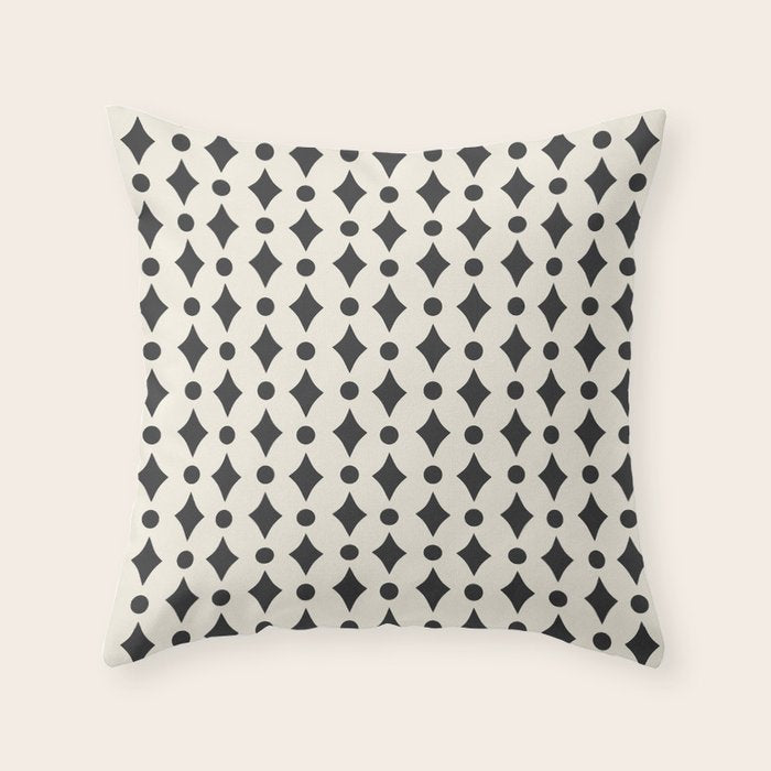 Vintage Jewels - Black Throw Pillow Gallery Image 6
