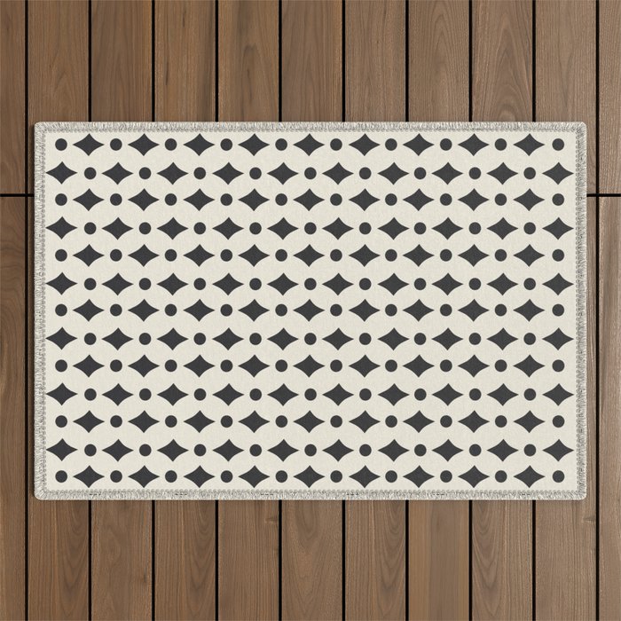 Vintage Jewels - Black Outdoor Rug Gallery Image 1
