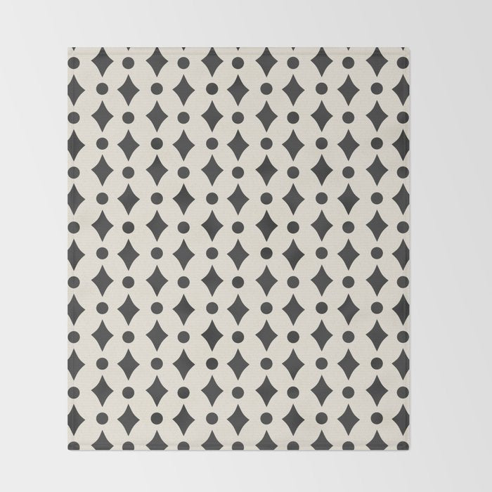 Vintage Jewels - Black Throw Blanket Gallery Image 2