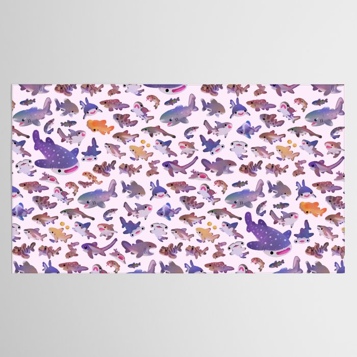Shark day2 - bright Tablecloth Gallery Image 2