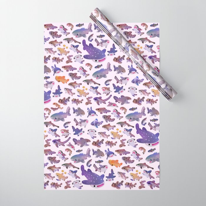 Shark day2 - bright Wrapping Paper Gallery Image 1