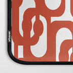 Mid Century Modern Loop Pattern in Vermilion Red and White Laptop Sleeve Gallery Image 3