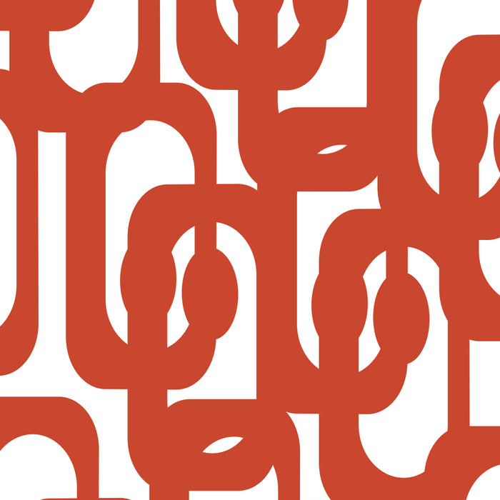 Mid Century Modern Loop Pattern in Vermilion Red and White Coffee Mug Gallery Image 2