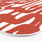 Mid Century Modern Loop Pattern in Vermilion Red and White Bath Mat Gallery Image 3