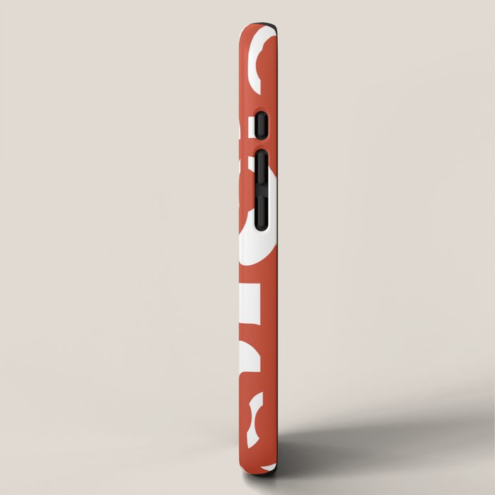 Mid Century Modern Loop Pattern in Vermilion Red and White iPhone Case Gallery Image 2