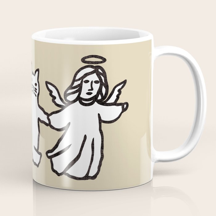 The angel and devil and cat Coffee Mug Gallery Image 1