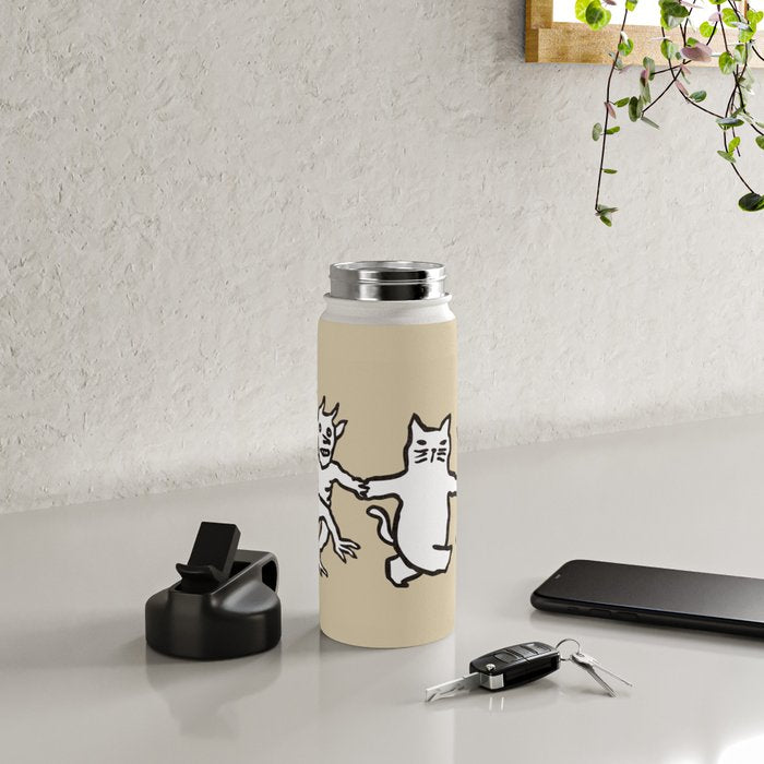 The angel and devil and cat Water Bottle Gallery Image 4