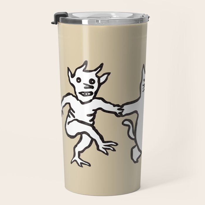 The angel and devil and cat Travel Mug Gallery Image 3