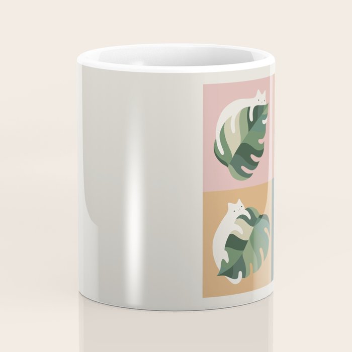 Cat and Leaf 2x2 Coffee Mug Gallery Image 4