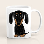 Black and Tan Dachshund | Cute Cartoon Wiener Dog Coffee Mug Gallery Image 1