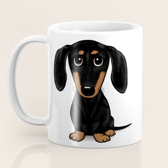 Black and Tan Dachshund | Cute Cartoon Wiener Dog Coffee Mug Gallery Image 3