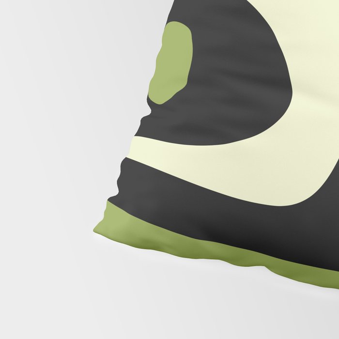 Mid Century Modern Piquet Minimalist Abstract Pattern in Olive Avocado Green and Black Pillow Sham Gallery Image 4