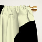 Mid Century Modern Piquet Minimalist Abstract Pattern in Olive Avocado Green and Black Window Curtain Gallery Image 2