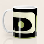 Mid Century Modern Piquet Minimalist Abstract Pattern in Olive Avocado Green and Black Coffee Mug Gallery Image 3