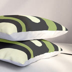 Mid Century Modern Piquet Minimalist Abstract Pattern in Olive Avocado Green and Black Pillow Sham Gallery Image 3