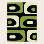 Mid Century Modern Piquet Minimalist Abstract Pattern in Olive Avocado Green and Black Poster Gallery Image 4