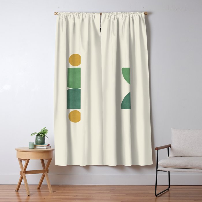 Half-circle Balance - Green Gold Window Curtain Gallery Image 5