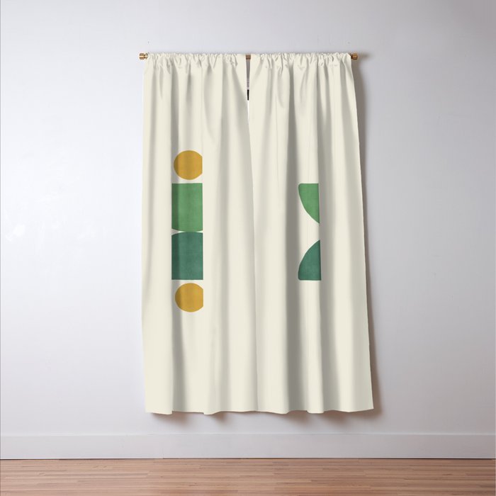 Half-circle Balance - Green Gold Window Curtain Gallery Image 3