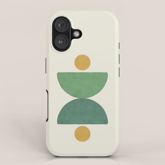 Half-circle Balance - Green Gold iPhone Case Gallery Image 1