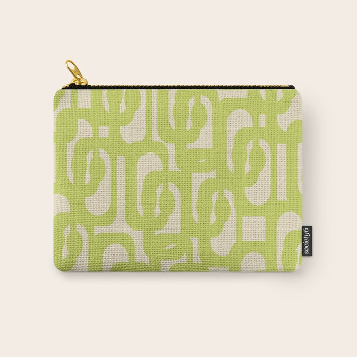 Mid Century Modern Loop Pattern in Light Lime Linden Green Carry All Pouch Gallery Image 1