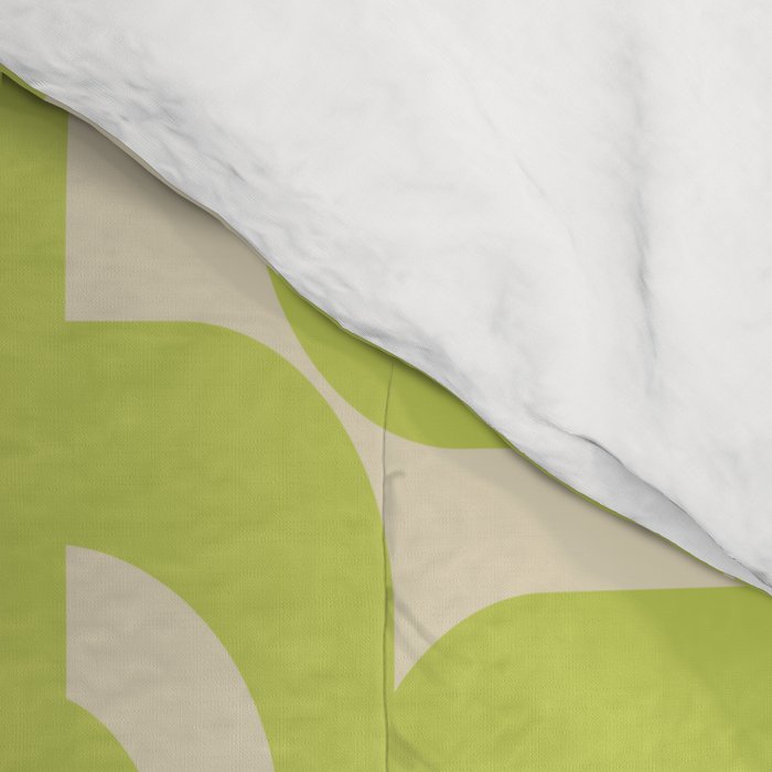 Mid Century Modern Loop Pattern in Light Lime Linden Green Comforter Gallery Image 4