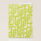 Mid Century Modern Loop Pattern in Light Lime Linden Green Stationery Card Gallery Image 2